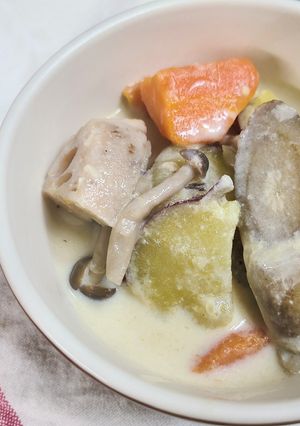 根菜ときのこの豆乳味噌スープ-レシピのメイン写真