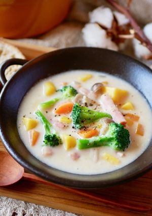え？湯豆腐のリメイク!?ミルクスープ-レシピのメイン写真