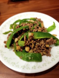 ピーマンとひき肉と蓮根の簡単炒め-レシピのメイン写真