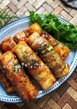 居酒屋風♪♪厚揚げのテリテリ大葉肉巻き-レシピのメイン写真