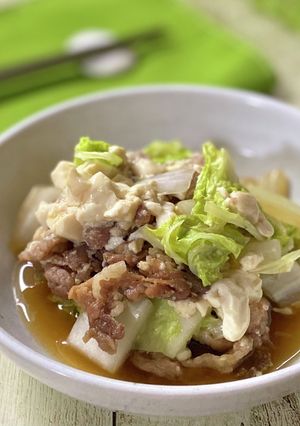 白菜と豚肉と豆腐の甘辛煮-レシピのメイン写真