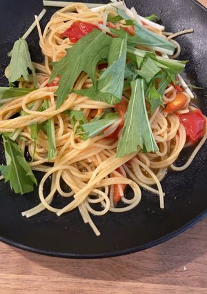 トマト水菜　パスタ-レシピのメイン写真