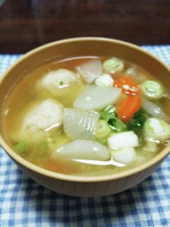 野菜とエビつみれの味噌汁-レシピのメイン写真