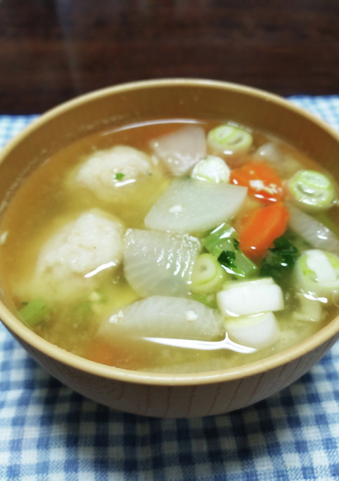 野菜とエビつみれの味噌汁-レシピのメイン写真