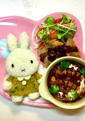 ミッフィー　キャラごはん　ワンプレート-レシピのメイン写真