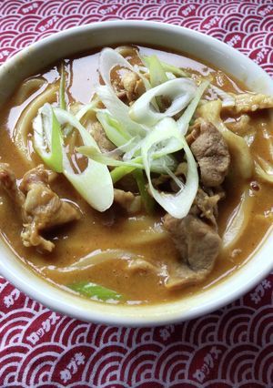 肉カレー南蛮うどん♪-レシピのメイン写真