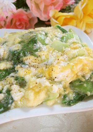 チンゲン菜のカルボナーラ♬♫-レシピのメイン写真