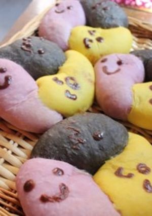 3色のおばけパン-レシピのメイン写真