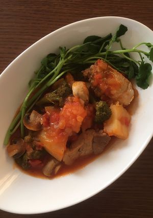 豚肩ロースのトマト煮込み（＋リゾット）-レシピのメイン写真