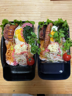 ハンバーグにレンチン卵焼き乗せ-レシピのメイン写真