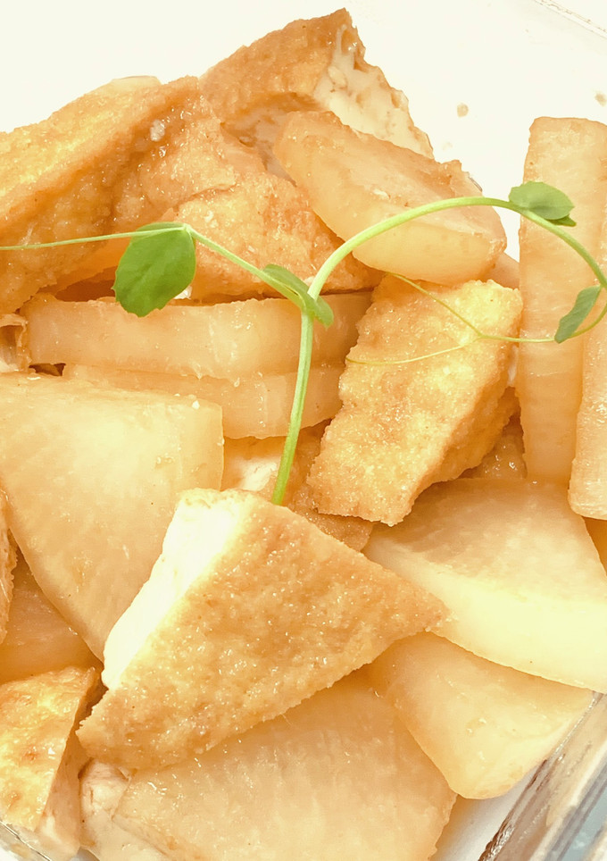 レンジで下茹大根と厚揚げの煮物。生姜風味-レシピのメイン写真