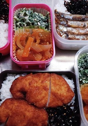 高校生息子、旦那、娘弁当(10/28)-レシピのメイン写真