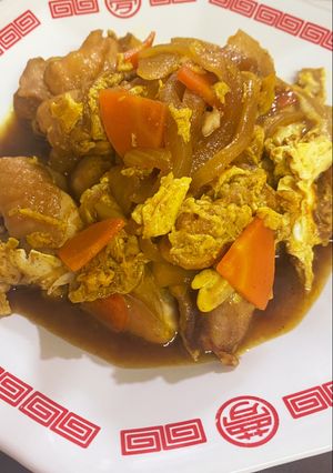 カレー鶏ももと油揚げの煮物-レシピのメイン写真