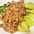 チンゲン菜の肉味噌そぼろあんかけ