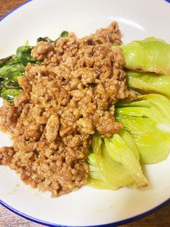 チンゲン菜の肉味噌そぼろあんかけ-レシピのメイン写真