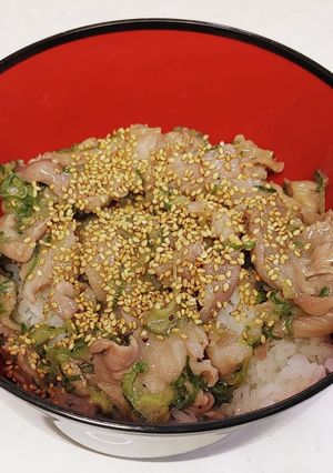 豚こまねぎ塩丼-レシピのメイン写真