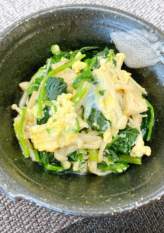 ほうれん草とえのき茸の卵とじ-レシピのメイン写真