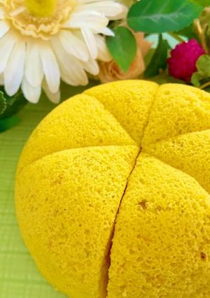 まるでかぼちゃ！米粉のかぼちゃ蒸しパン-レシピのメイン写真