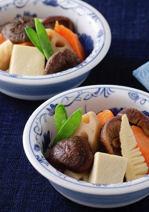 椎茸こうやタケノコの煮物炊き合わせ-レシピのメイン写真