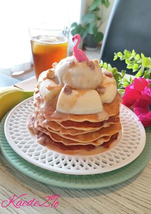 オートミール＆ココナッツミルクパンケーキ-レシピのメイン写真