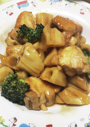 鶏モモとレンコンの甘酢炒め-レシピのメイン写真