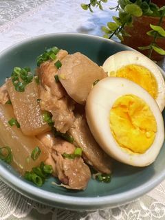 鶏手羽中と大根*里芋の煮物-レシピのメイン写真
