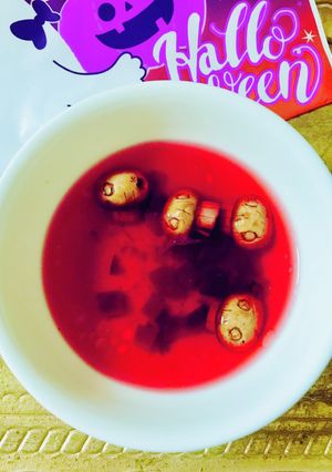 ガイコツきのこビーツスープ★ハロウィン-レシピのメイン写真