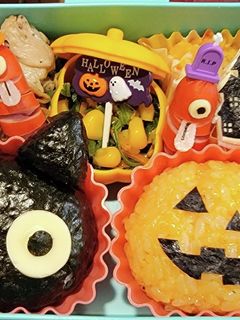 ハロウィンおにぎり弁当!-レシピのメイン写真