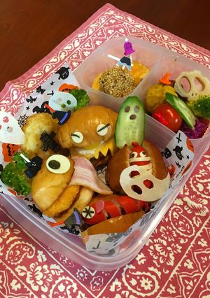ハロウィンに☆モンスターバーガー弁当-レシピのメイン写真