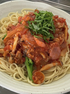 簡単✨サバ缶ときのこのトマトソースパスタ-レシピのメイン写真