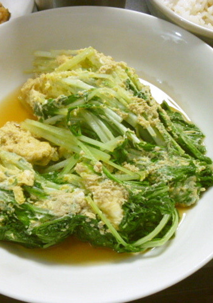簡単水菜のたまごとじ-レシピのメイン写真