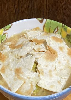 ピザ生地でせんべい汁風味噌汁-レシピのメイン写真