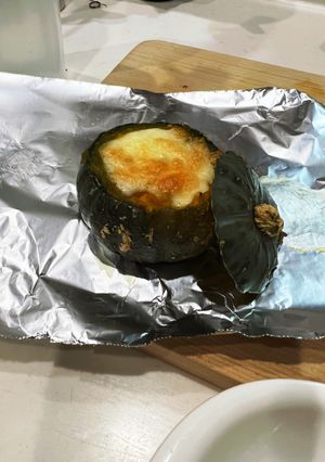 ミニかぼちゃカップでチーズ焼き-レシピのメイン写真