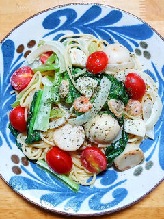シーフードミックスと里芋のクリームパスタ-レシピのメイン写真
