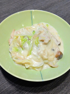 米粉で作る 白菜とキノコのクリーム煮-レシピのメイン写真