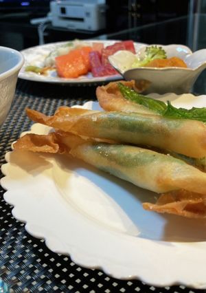 ぷりぷりエビとバジルの春巻き-レシピのメイン写真