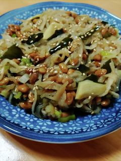 納豆と切り干し大根ワカメの生姜炒め-レシピのメイン写真