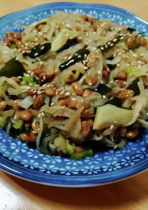 納豆と切り干し大根ワカメの生姜炒め-レシピのメイン写真