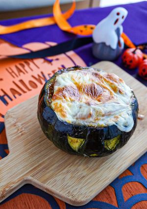 【ハロウィンに】かぼちゃ丸ごと肉詰め-レシピのメイン写真