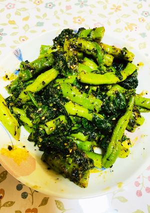 兄貴のいんげんとほうれん草の胡麻和え-レシピのメイン写真