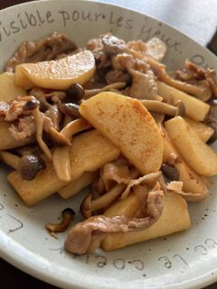 長芋豚肉きのこのバターポン酢炒め-レシピのメイン写真