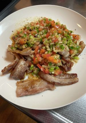 豚バラ肉を、フレッシュ和サルサソースで-レシピのメイン写真