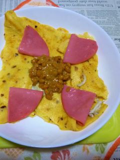 波里のお米の粉でビアソ&納豆載せガレット-レシピのメイン写真