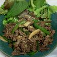 マカ入り、牛肉とピーマンエリンギ炒め