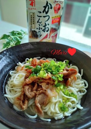 にんべんかつおこんぶだしde肉うどん-レシピのメイン写真