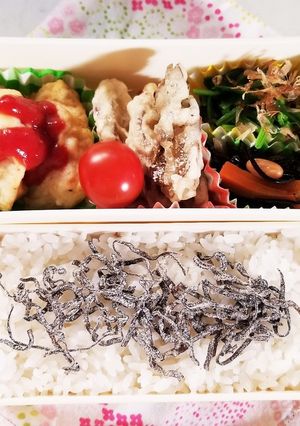 ナゲット&天ぷら弁当(10.31)-レシピのメイン写真