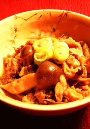 カンタン牛肉とシメジのしぐれ煮・ワン鍋-レシピのメイン写真