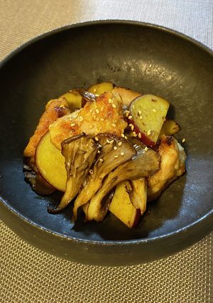鶏肉と秋野菜のバター醤油炒め（透析食）-レシピのメイン写真