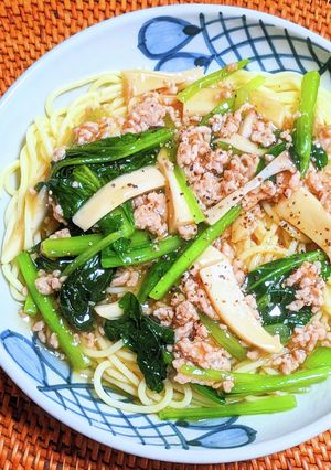 小松菜の和風あんかけスパゲッティ-レシピのメイン写真