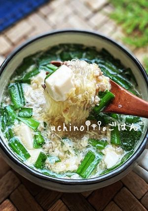 とろ～り温まる♪具沢山♪ニラ玉スープ-レシピのメイン写真